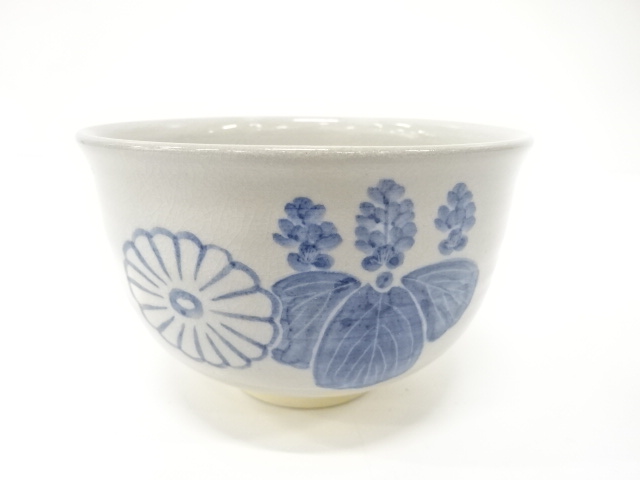 JAPANESE TEA CEREMONY / ODO WARE TEA CHAWAN / PAULOWNIA & KIKU